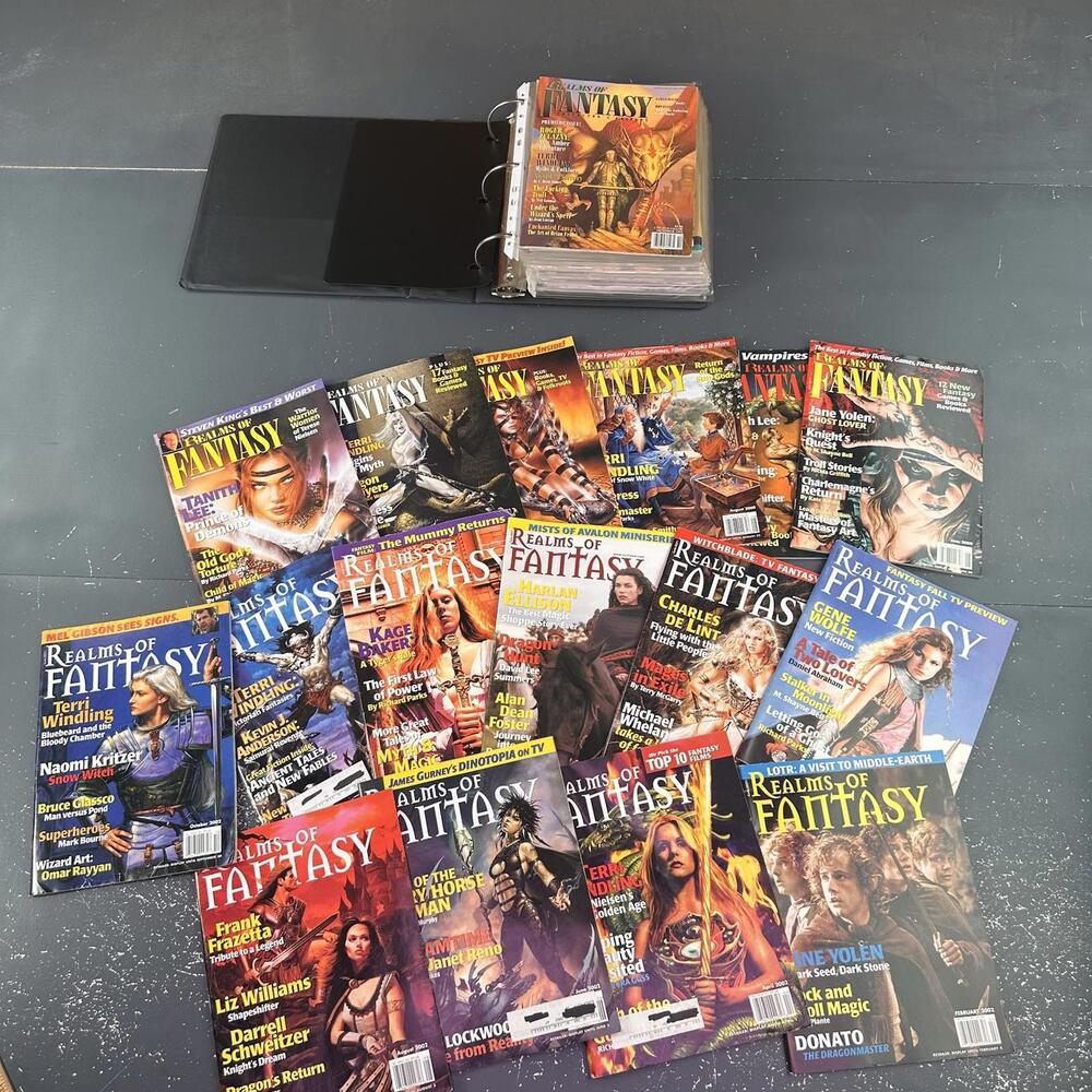VTG Realms of Fantasy Magazine Lot 36 Issues 1994-2000 Xena Art EUC